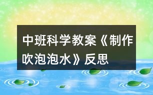 中班科學(xué)教案《制作吹泡泡水》反思