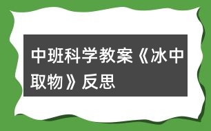 中班科學(xué)教案《冰中取物》反思