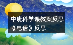 中班科學(xué)課教案反思《電話》反思