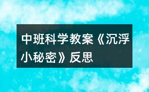 中班科學(xué)教案《沉浮小秘密》反思