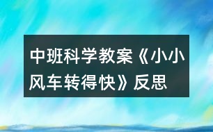 中班科學教案《小小風車轉得快》反思