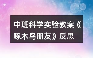 中班科學(xué)實(shí)驗(yàn)教案《啄木鳥朋友》反思