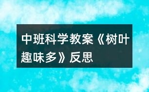 中班科學(xué)教案《樹葉趣味多》反思