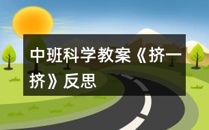 中班科學教案《擠一擠》反思