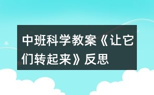 中班科學教案《讓它們轉起來》反思