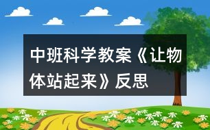 中班科學(xué)教案《讓物體站起來》反思