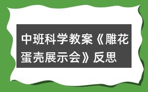 中班科學(xué)教案《雕花蛋殼展示會》反思