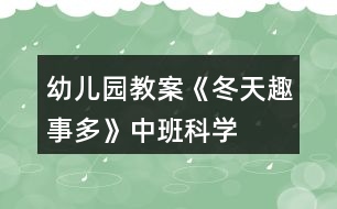 幼兒園教案《冬天趣事多》中班科學(xué)