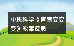 中班科學(xué)《聲音變變變》教案反思