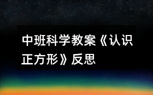 中班科學(xué)教案《認(rèn)識(shí)正方形》反思