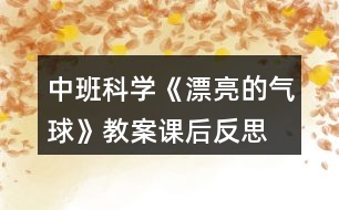 中班科學(xué)《漂亮的氣球》教案課后反思