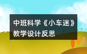 中班科學《小車迷》教學設計反思