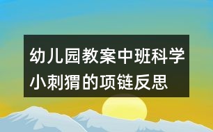 幼兒園教案中班科學(xué)小刺猬的項(xiàng)鏈反思