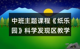 中班主題課程《紙樂園》科學(xué)發(fā)現(xiàn)區(qū)教學(xué)設(shè)計(jì)