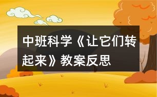 中班科學《讓它們轉(zhuǎn)起來》教案反思