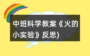 中班科學(xué)教案《火的小實驗》（反思)