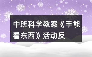 中班科學教案《手能“看”東西》活動反思