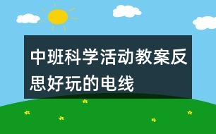 中班科學活動教案反思“好玩的電線”