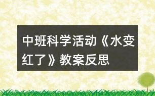 中班科學(xué)活動《水變紅了》教案反思