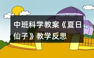 中班科學教案《夏日仙子》教學反思