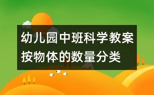 幼兒園中班科學教案：按物體的數量分類