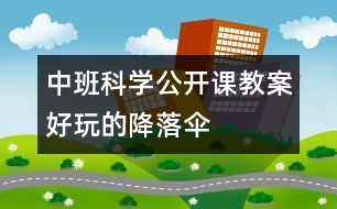 中班科學公開課教案：好玩的降落傘