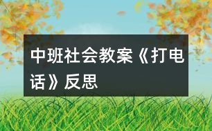 中班社會教案《打電話》反思