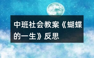 中班社會教案《蝴蝶的一生》反思