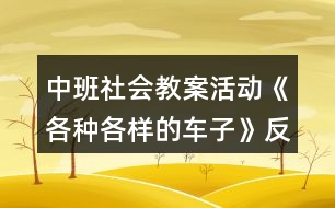 中班社會(huì)教案活動(dòng)《各種各樣的車子》反思