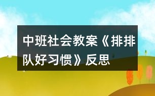 中班社會教案《排排隊好習(xí)慣》反思