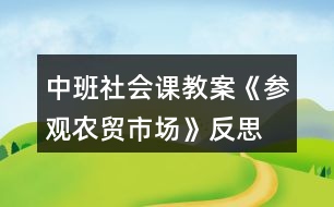 中班社會課教案《參觀農貿市場》反思