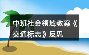 中班社會領域教案《交通標志》反思