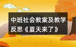 中班社會教案及教學(xué)反思《夏天來了》