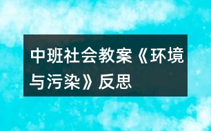 中班社會教案《環(huán)境與污染》反思