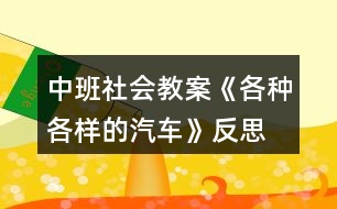 中班社會(huì)教案《各種各樣的汽車》反思