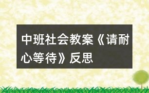 中班社會教案《請耐心等待》反思