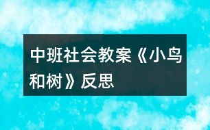 中班社會教案《小鳥和樹》反思