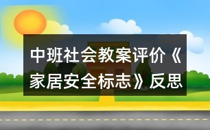 中班社會(huì)教案評(píng)價(jià)《家居安全標(biāo)志》反思