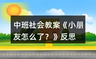 中班社會(huì)教案《小朋友怎么了？》反思