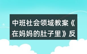 中班社會(huì)領(lǐng)域教案《在媽媽的肚子里》反思