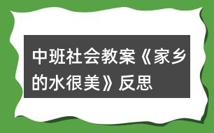 中班社會教案《家鄉(xiāng)的水很美》反思