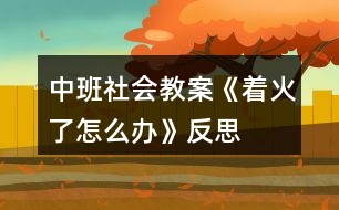 中班社會(huì)教案《著火了,怎么辦》反思