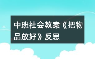 中班社會(huì)教案《把物品放好》反思