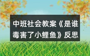 中班社會(huì)教案《是誰(shuí)毒害了小鯉魚(yú)》反思