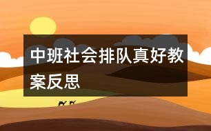 中班社會(huì)排隊(duì)真好教案反思