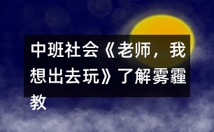 中班社會《老師，我想出去玩》（了解霧霾）教案反思