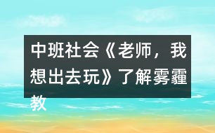 中班社會(huì)《老師，我想出去玩》（了解霧霾）教案反思