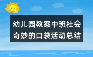 幼兒園教案中班社會奇妙的口袋活動總結