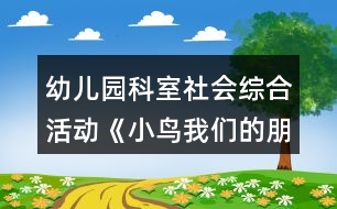 幼兒園科室社會綜合活動《小鳥我們的朋友》中班教案反思