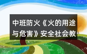 中班防火《火的用途與危害》安全社會(huì)教案反思